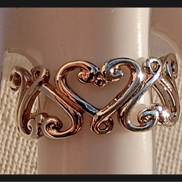 Tiffany & Co Paloma Venezia Goldoni Heart Ring - - Silver Sz8 - Picture 8 of 9